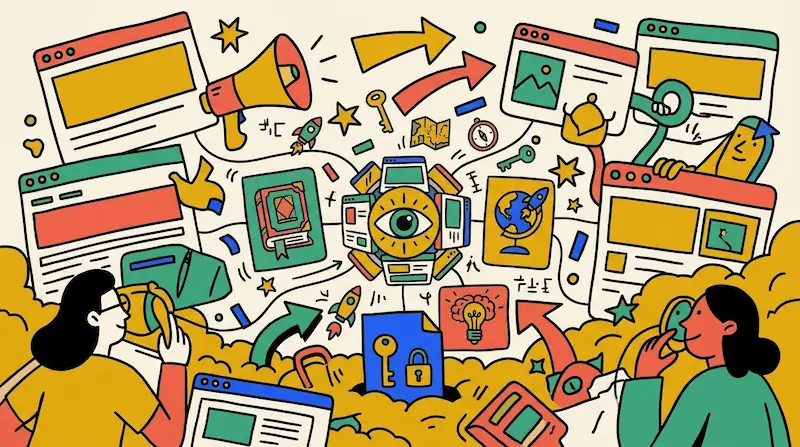 A playful visual map of promoting an independent website